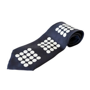 VTG Gene Meyer Italy Silk Polka Dot Tie Retro Preppy Business Grandpa Annie Hall